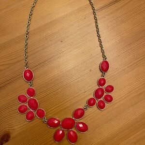 Elegant Red Gemstone Necklace